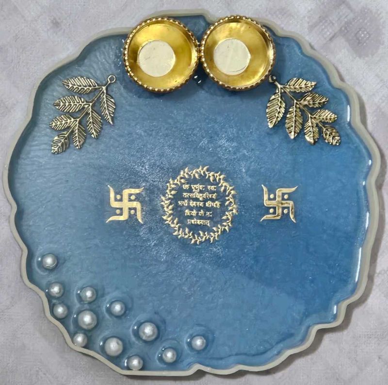 Resin Pooja Thali 6inch Customisation Available