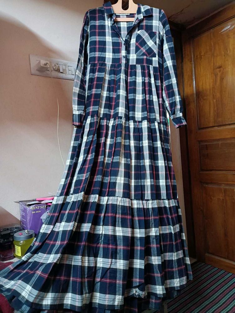 CHECKERED SHIRT DRESS