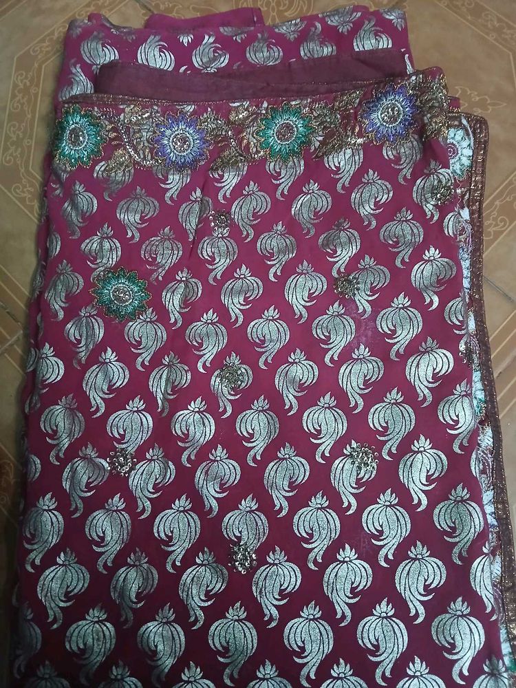 Elegant Maroon Saree
