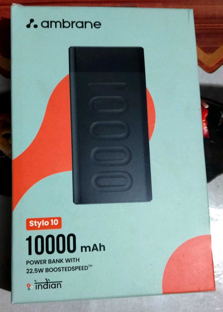 Ambrane Stylo 10 Slim 10000 mAh Power Bank (Blue)