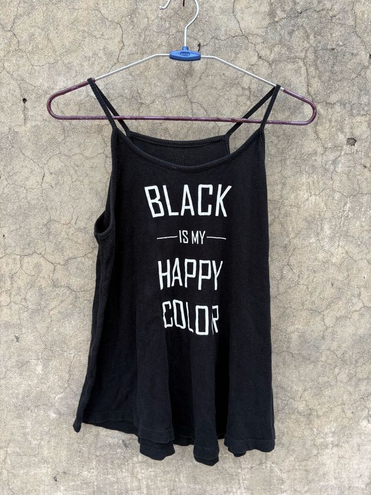 Black Graphic Tank Top