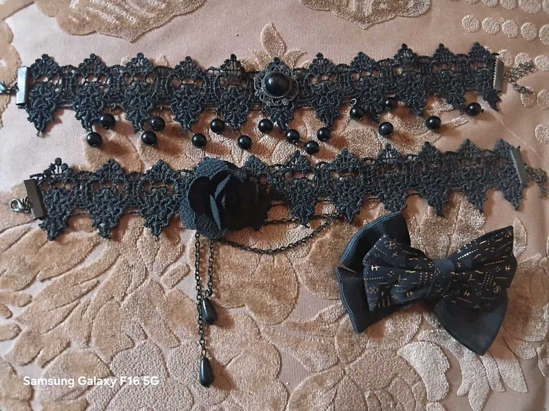 Black Lace Choker &amp; Hair Accessories
