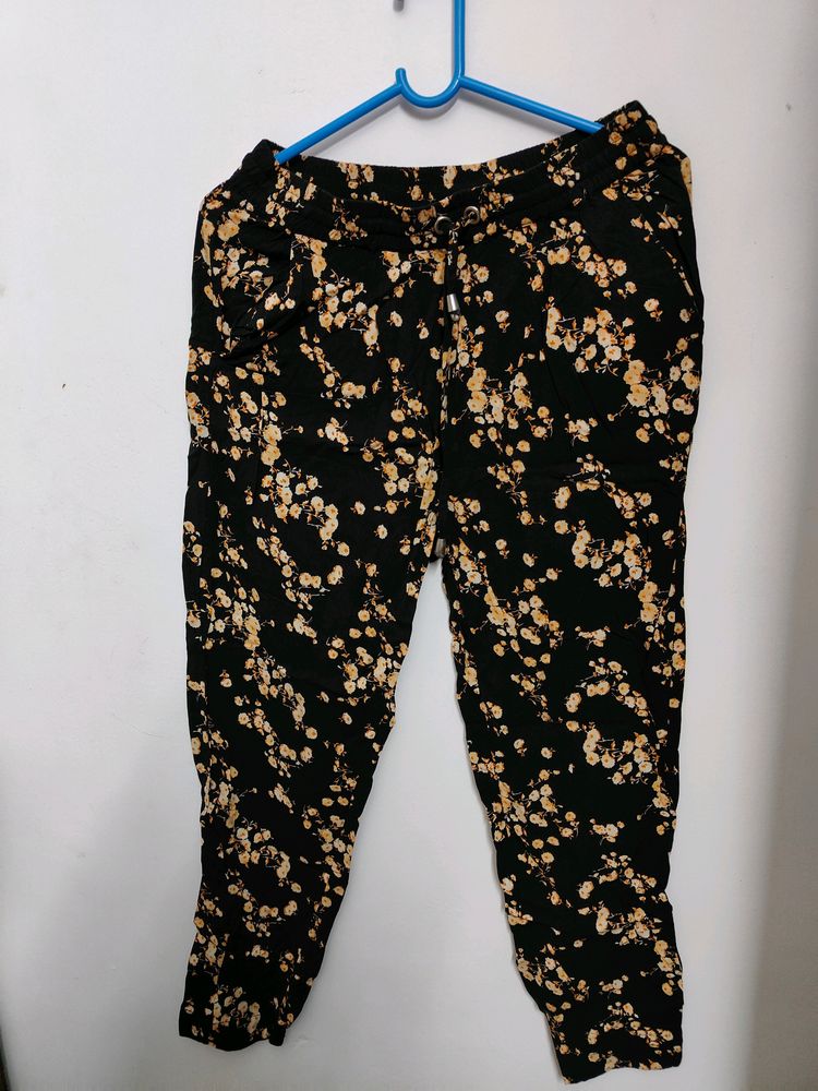 Black Printed Joggers
