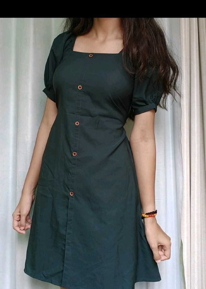 Cute Green Button-Down Dress