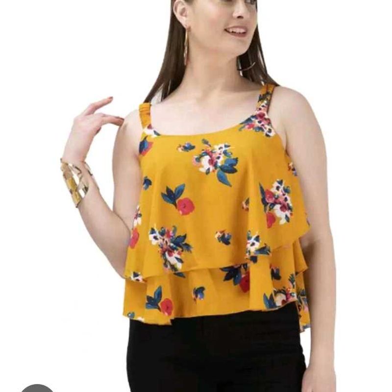 Floral Yellow Cold Shoulder Top