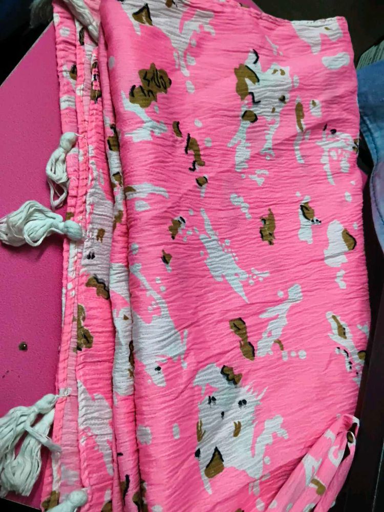 Pink Printed Dupatta