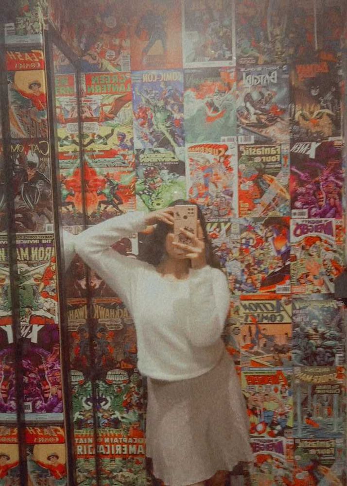 White long sleeve top &amp; pink skirt