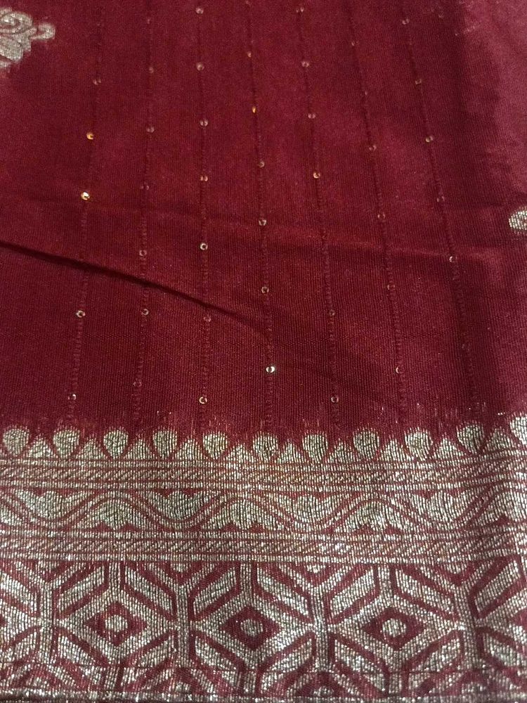 Banarasi Maroon Dupatta with Zari work