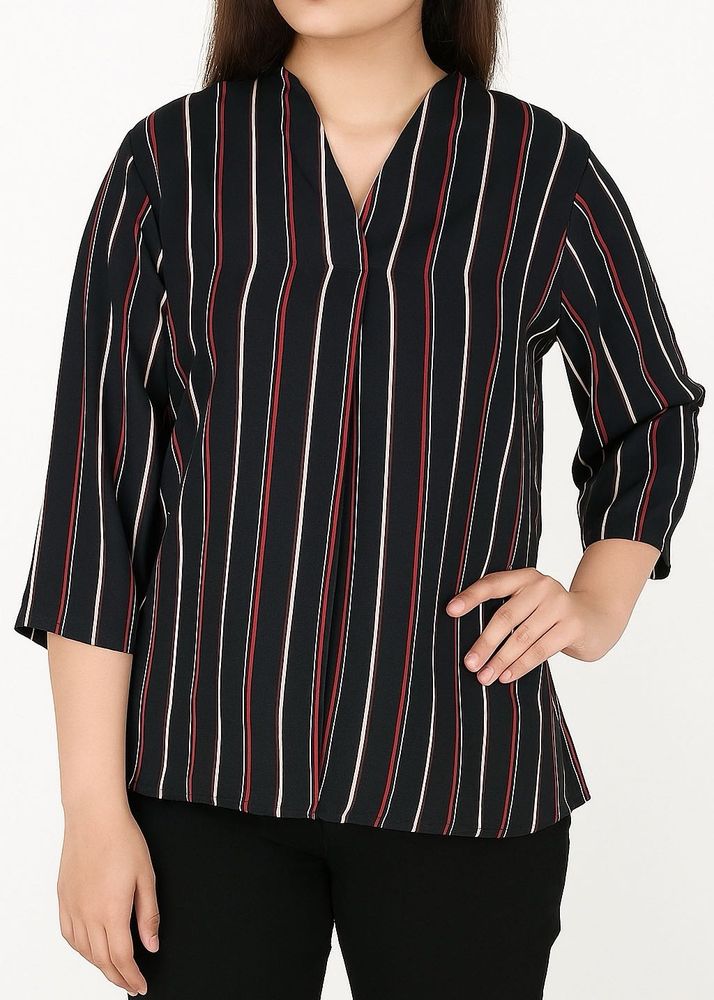 Striped V-Neck Top