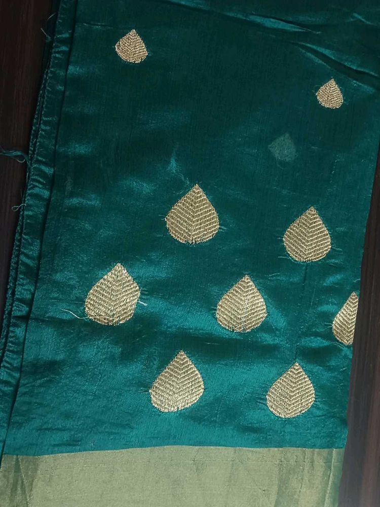Green Embroidered Dress Material
