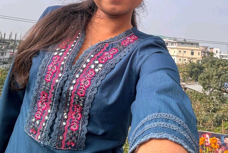 Embroidered Blue Tunic