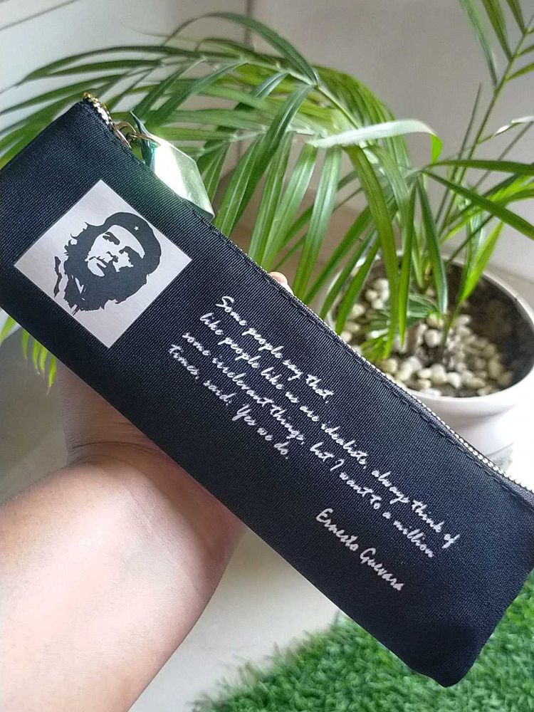 Black Che Guevara Quote Pencil Case Triangle Shape