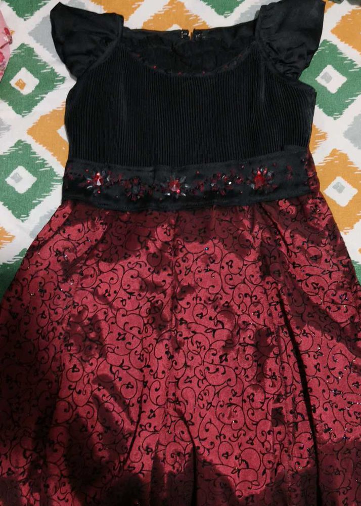 Beautiful Black and Red Party Frock