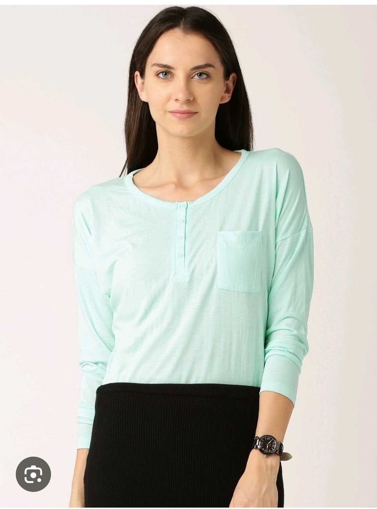 H&amp;M Mint Green Long Sleeve Tunic Top – Size