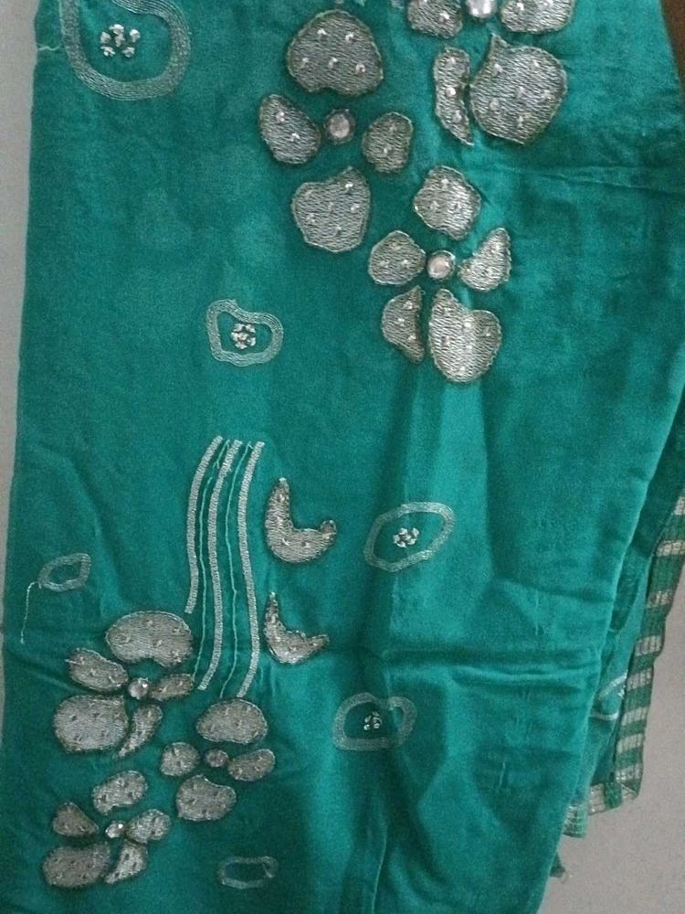 Green Embellished Saree