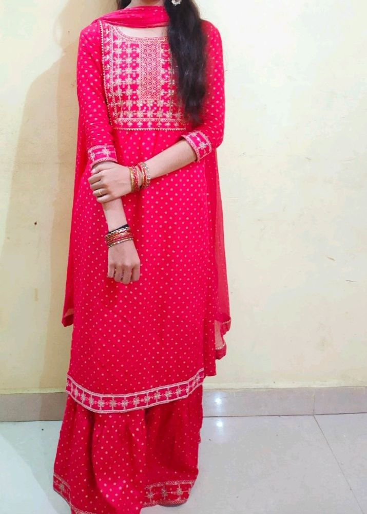 Red Ethnic Kurta Set