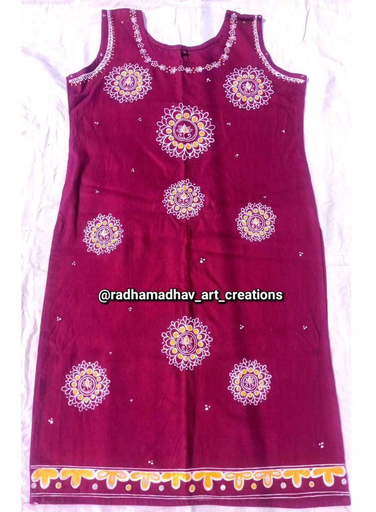 Sleeveless Febric Work Kurti