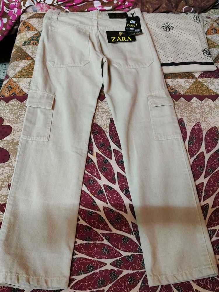 Zara Beige Cargo Pants