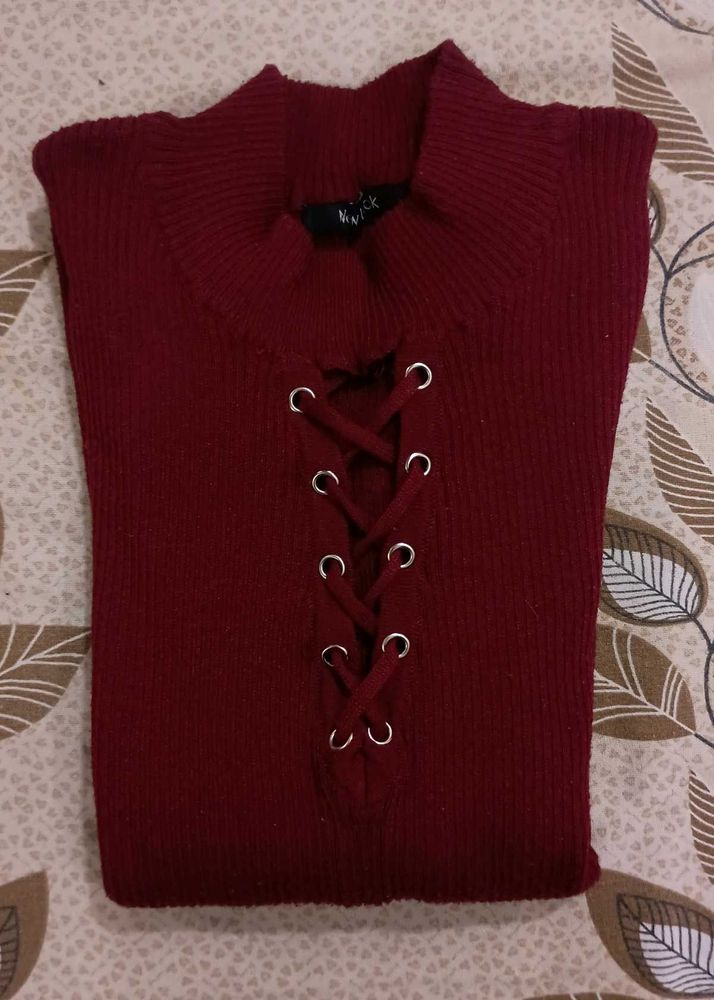 Maroon Winter Top