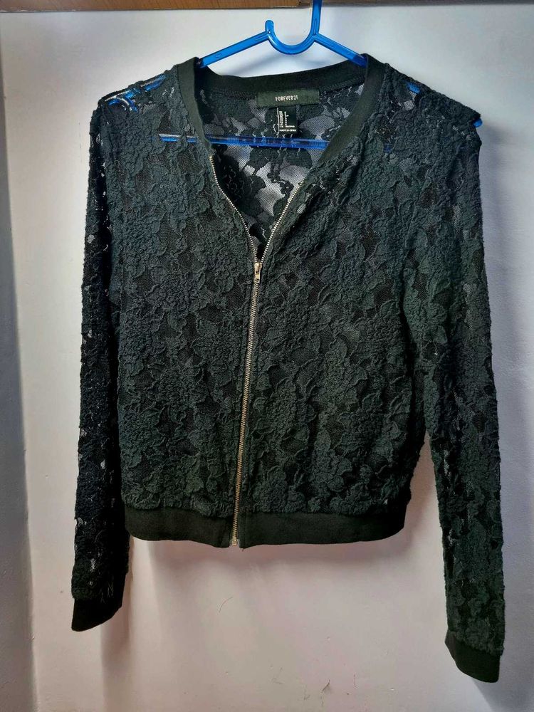 Forever 21 Lace Applique Jacket
