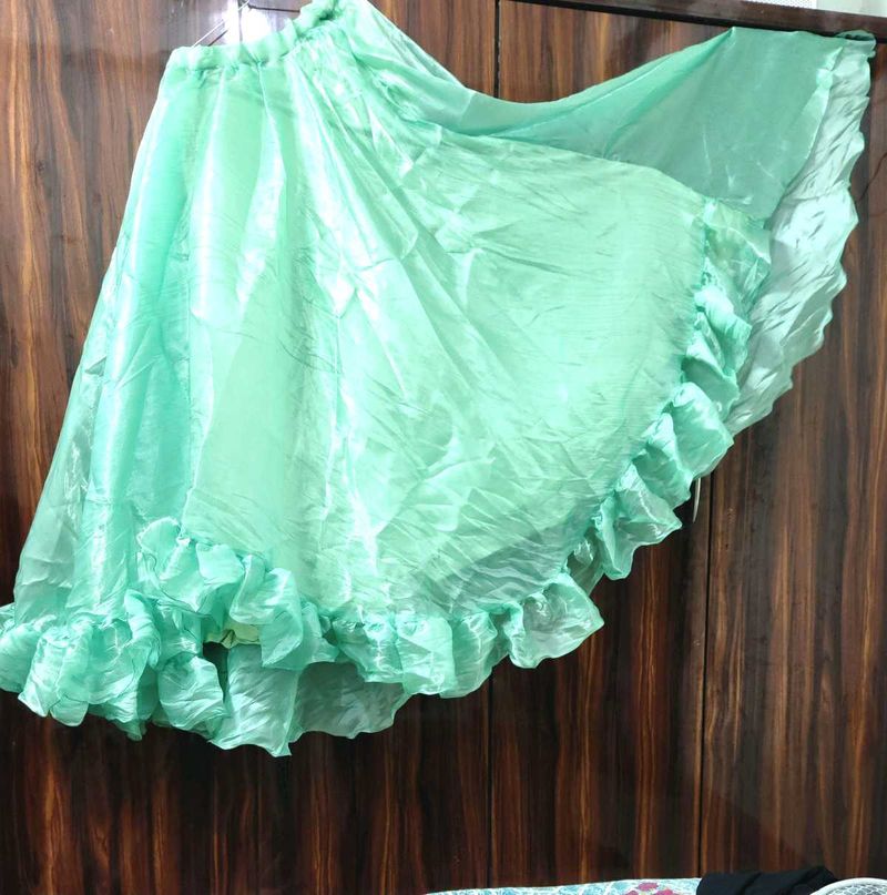 Mint Green Ruffle Skirt