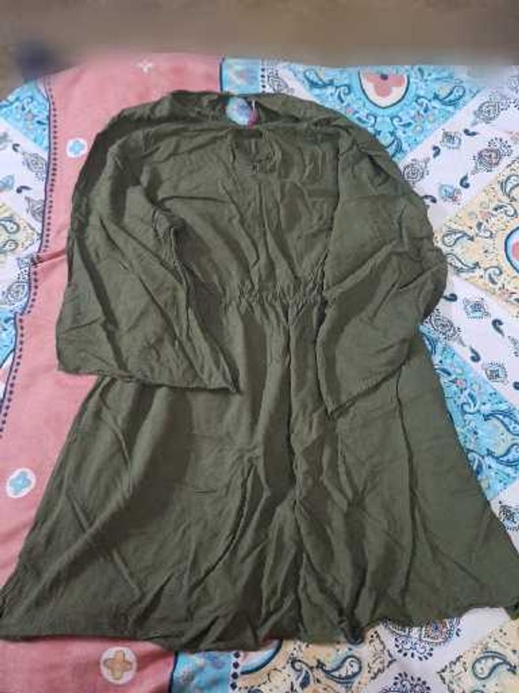 Olive Green Casual Dress