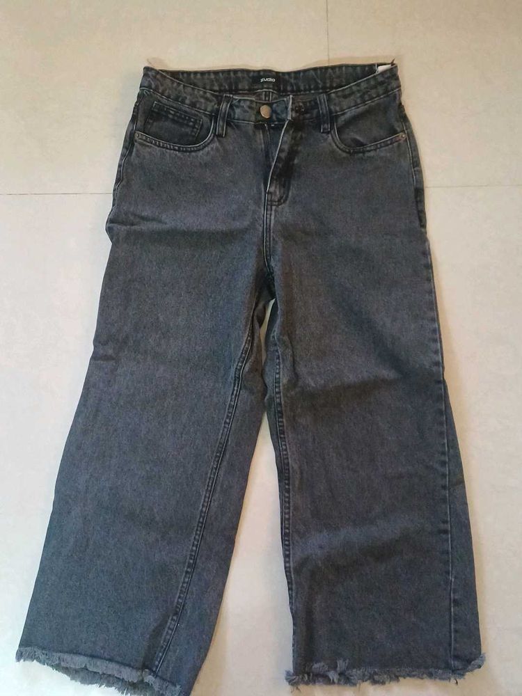 Zudio black faded baggy jeans
