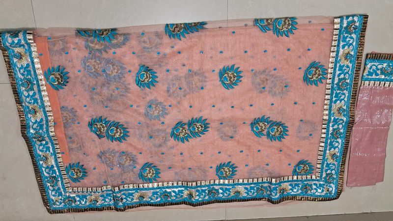 Embroidered Saree with blouse piece