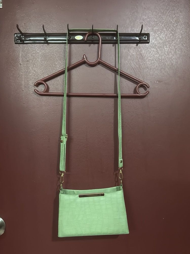 Mint Green Croc Embossed Bag