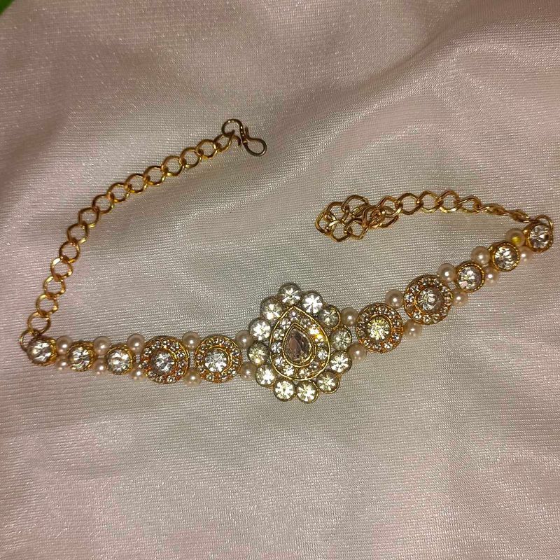 Pearl &amp; Crystal Embellished Anklet