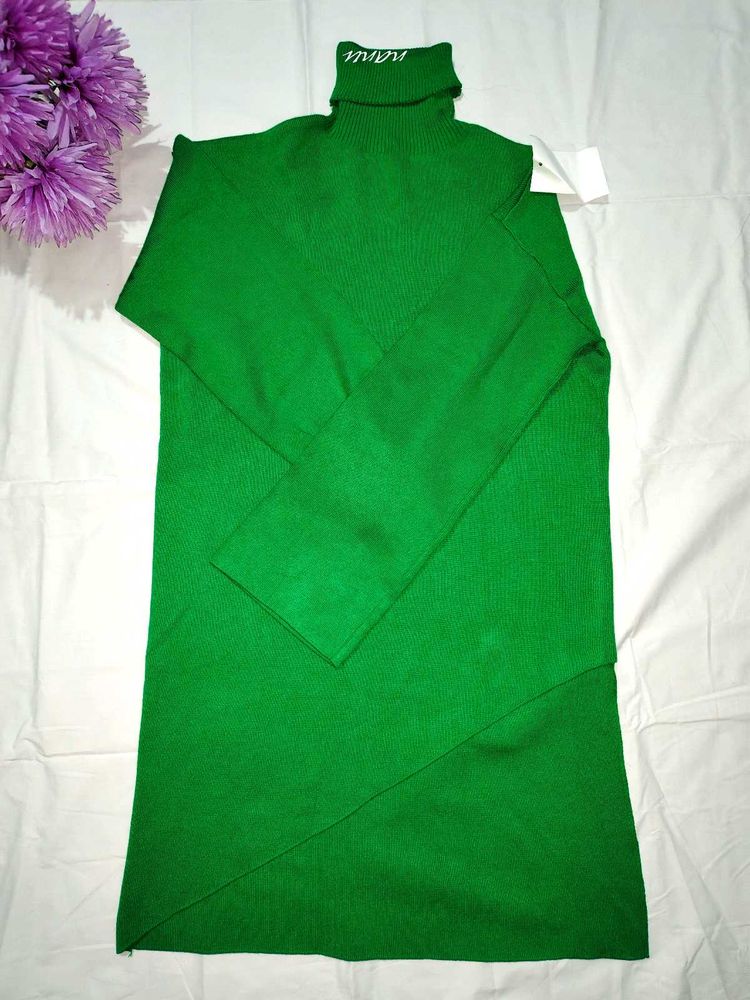 Green Turtleneck Dress