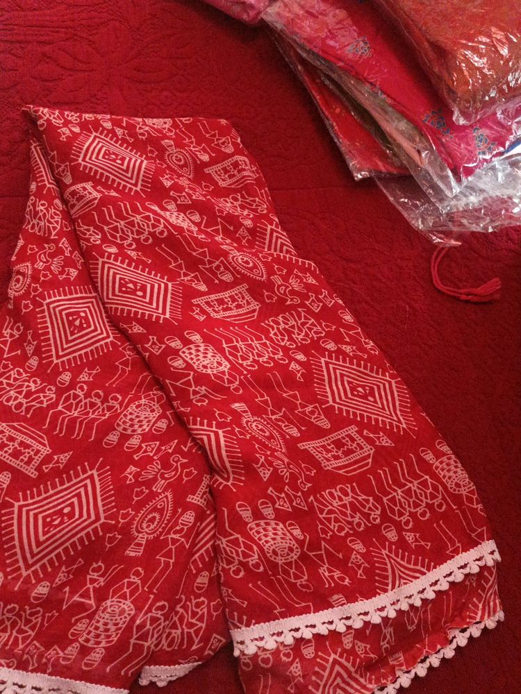 New Grorgette Saree With Blouse