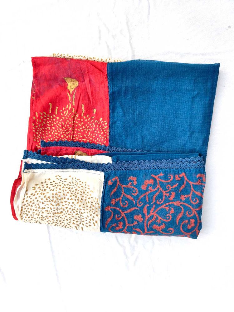 Tricolour Pure Cotton Dupatta