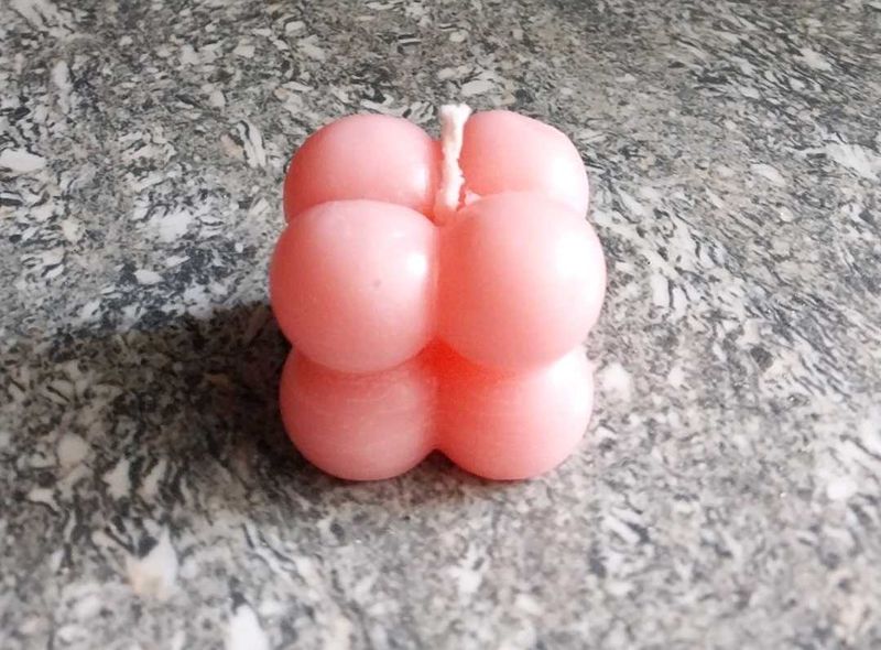 Pink Bubble Candle