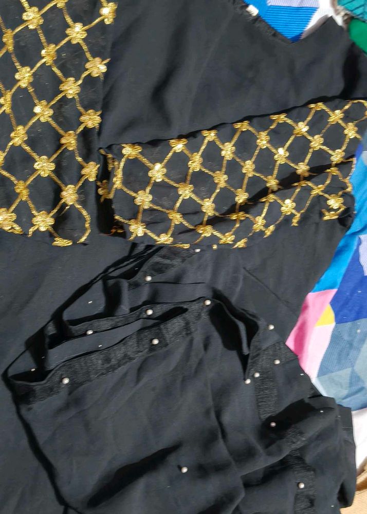 Black Frock With Dupatta