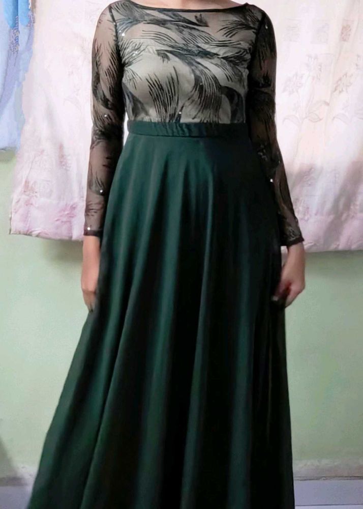 Elegant Green Maxi Dress