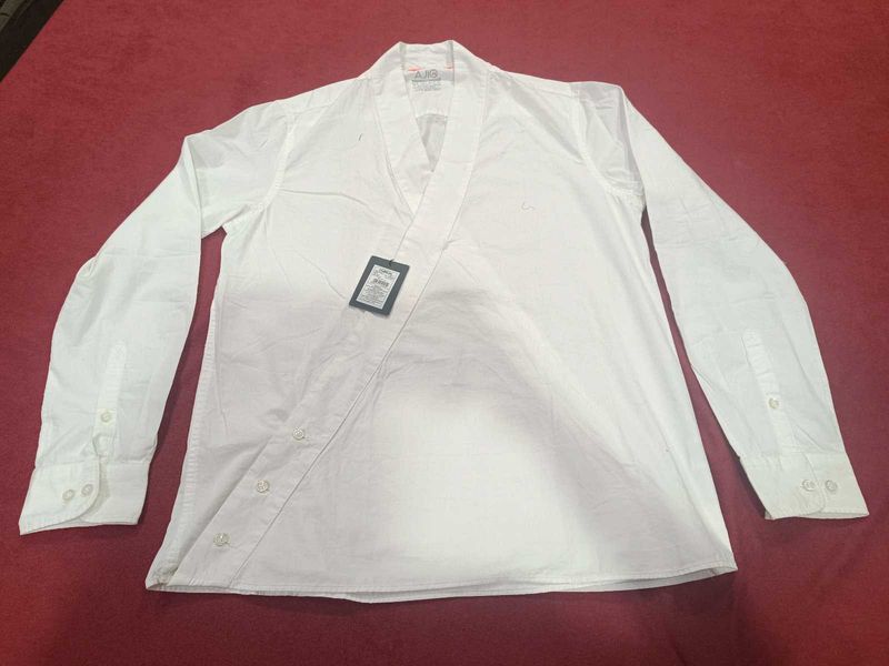 White Kimono Style Long Sleeve Shirt