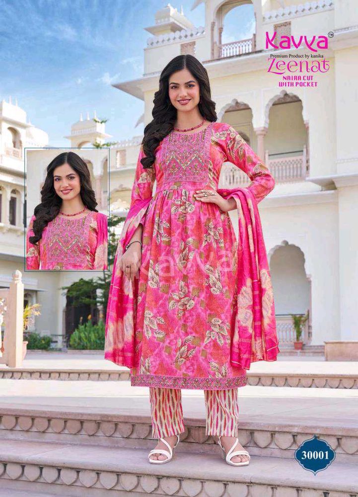 Floral Print Pink Naira Cut Suits