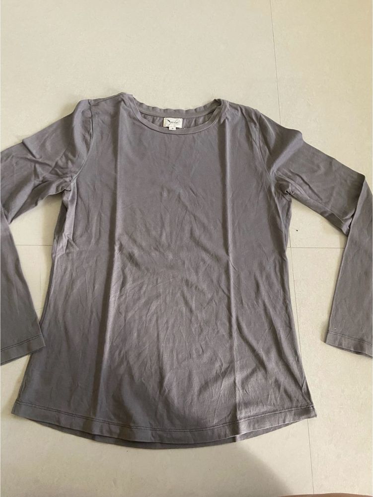 Gray Long Sleeve Top