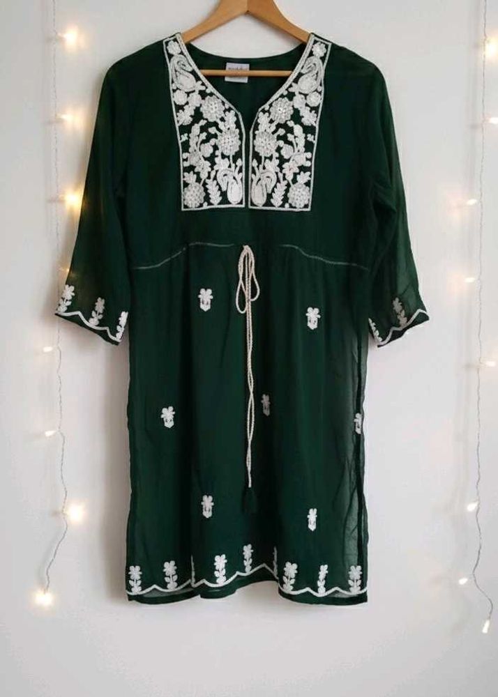 Green Embroidered Top