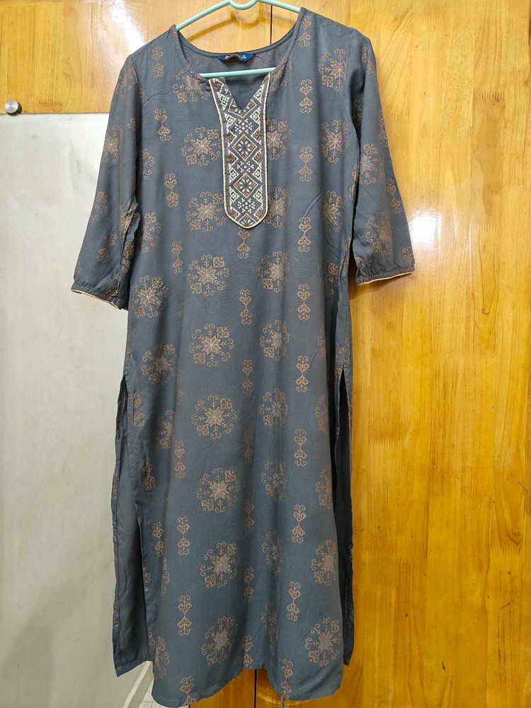 Gray Printed Kurti