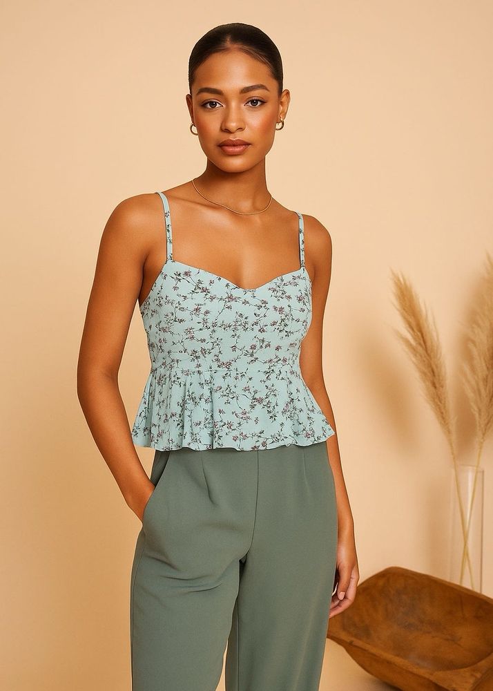 Sky Blue Floral Top