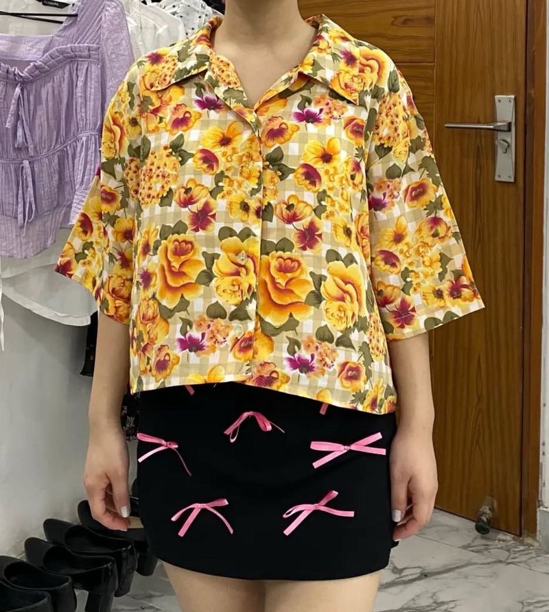 Floral Print Short Sleeve top