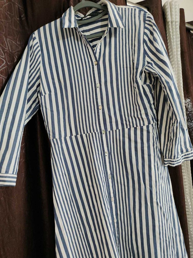 Zara Cotton Striped Summer Dress