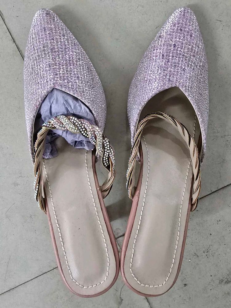Sparkly Lavender Mules