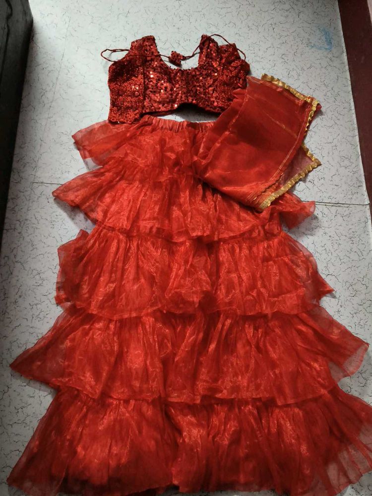 Red Lehenga Choli Set