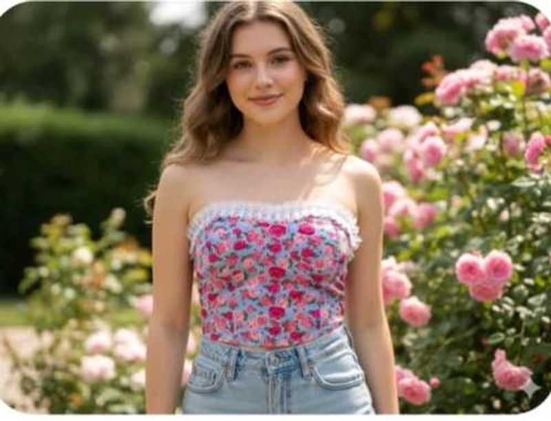 Shein : Floral Print Tube Top