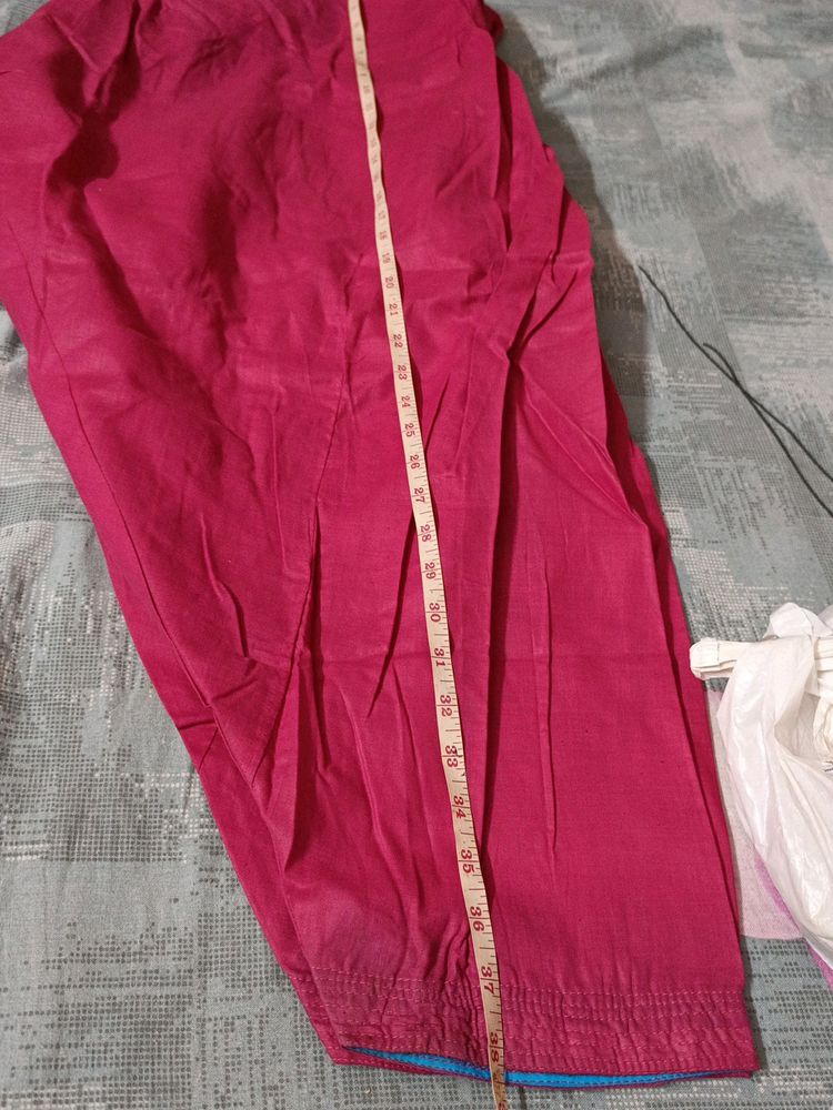 New Cotton Terry Rubia Salwar Dark Pink