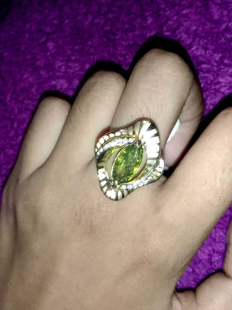 Green Gemstone Cocktail Ring