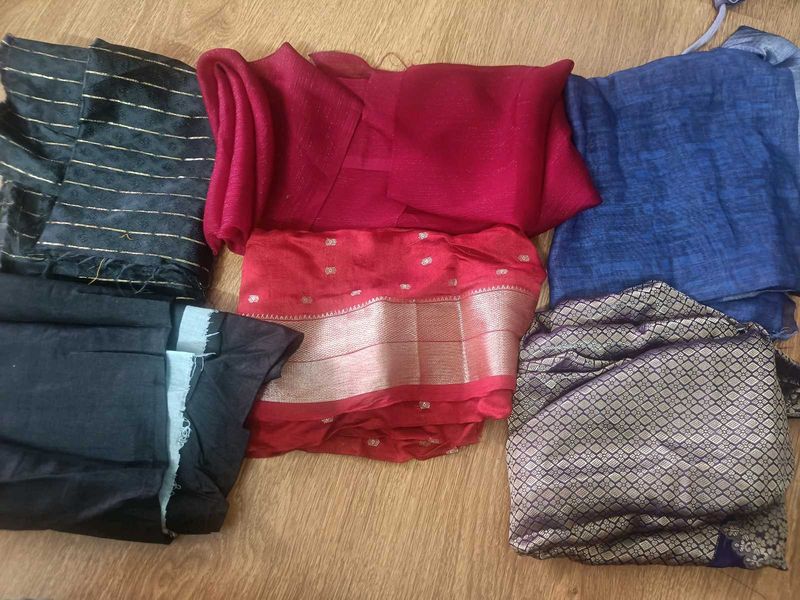 2 New.Sarees With Free 6 New Blouse Pieces
